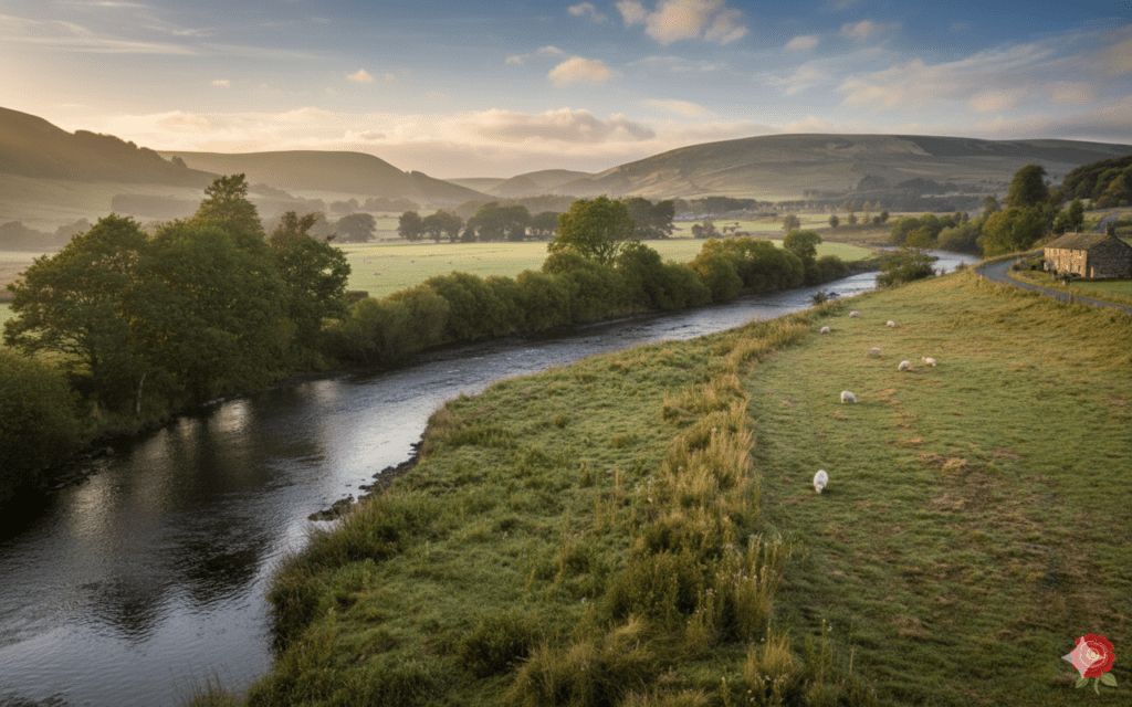river running through lancashire countryside