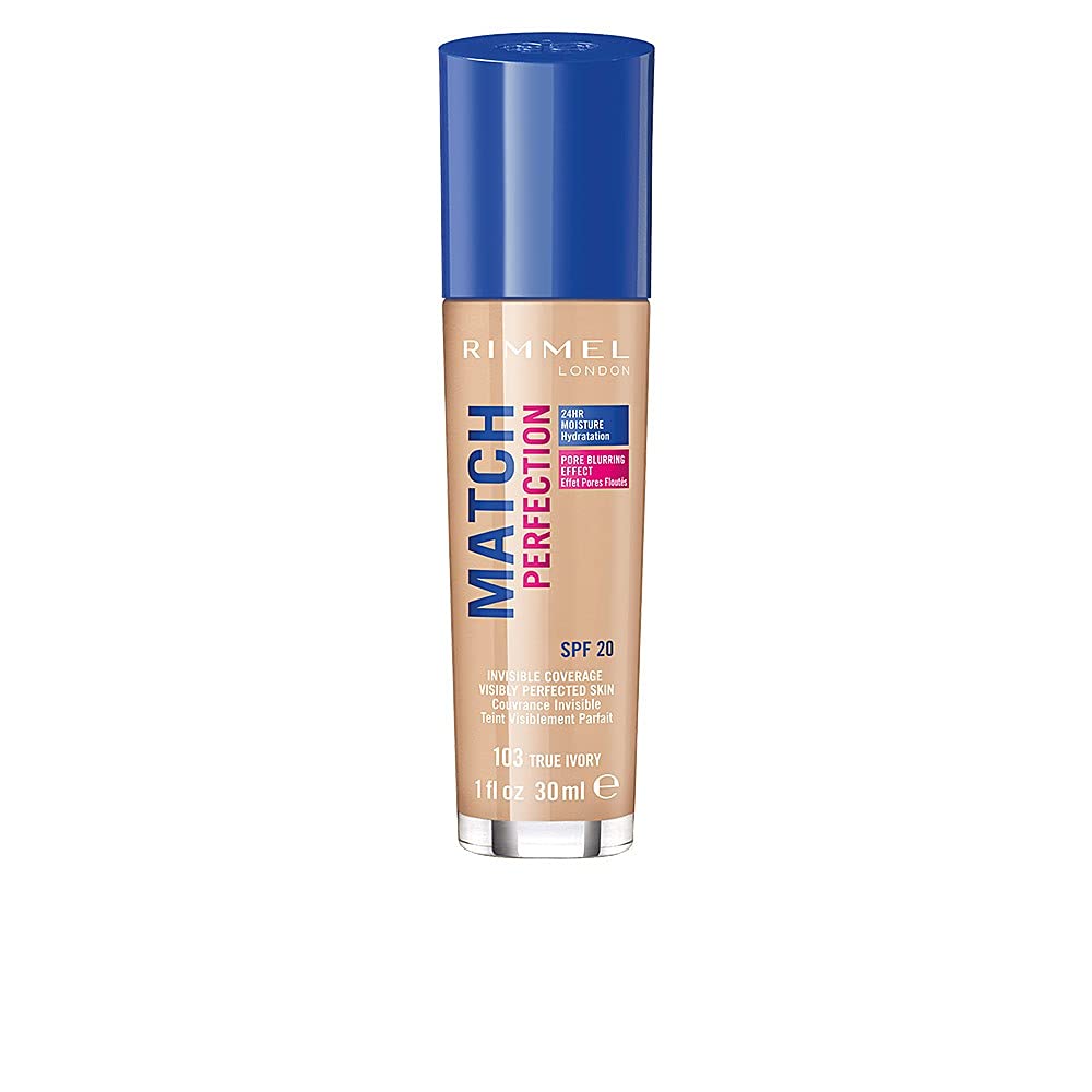 Rimmel London Match Perfection Foundation SPF 20 – True Ivory 30ml