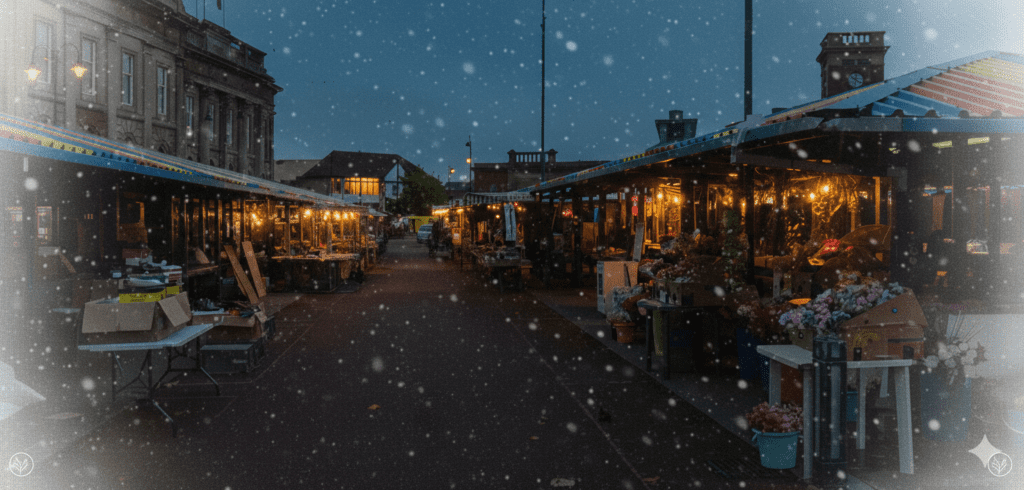 ashton market snowing