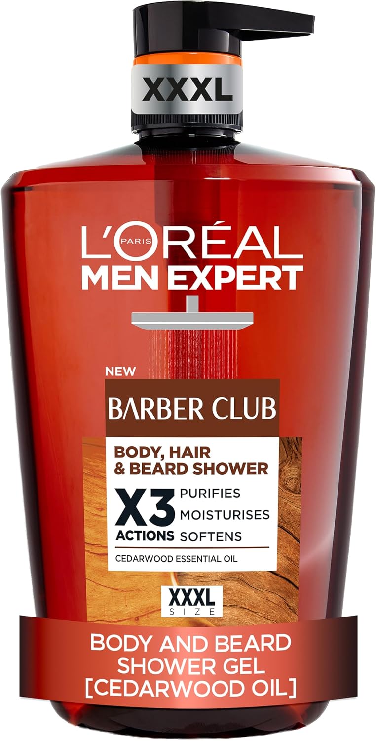 L’Oréal Men Expert Barber Club 3-in-1 Cedarwood Body Wash and Grooming Gel